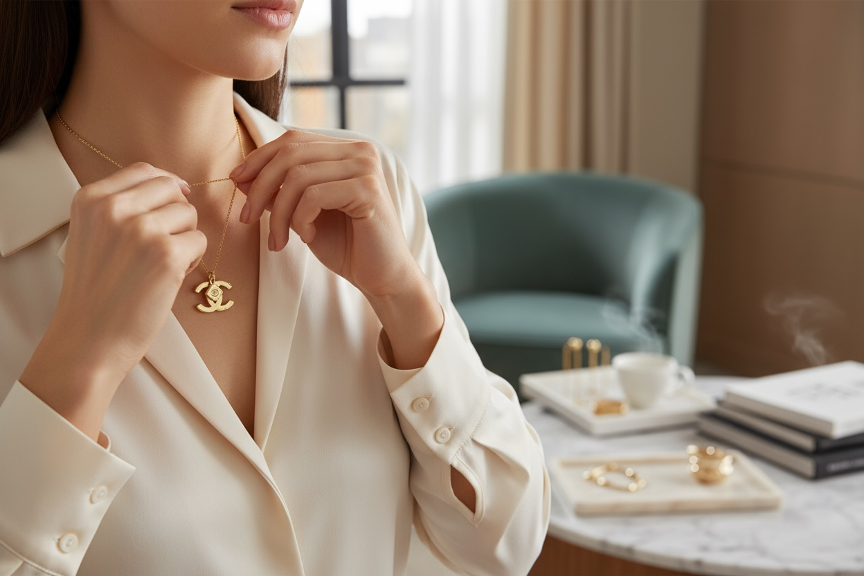 GWP Gold-Tone Double Charm Necklace