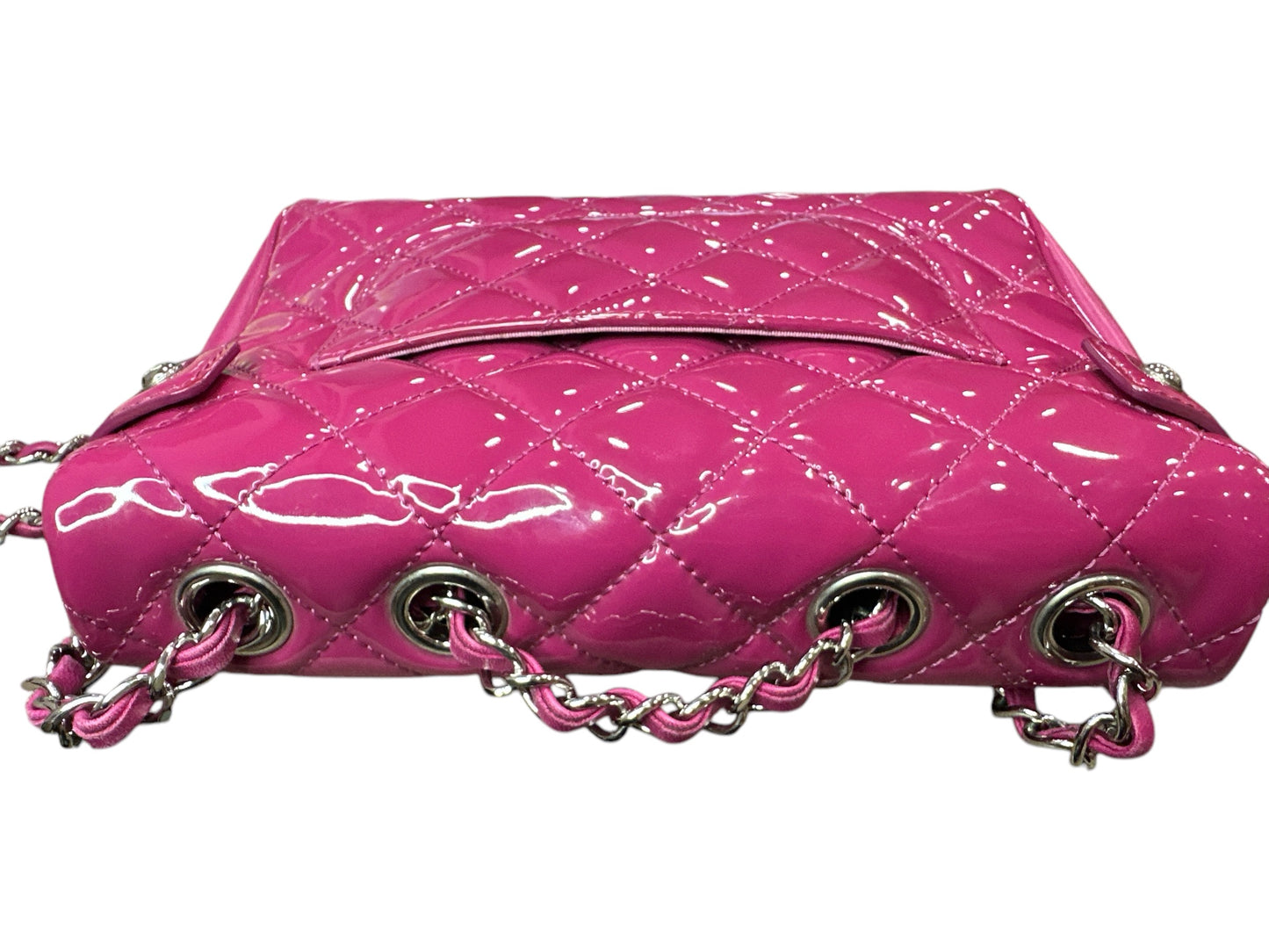 Chanel Double Compartment Flap Bag Quilted Patent Medium - Clairely Amazing