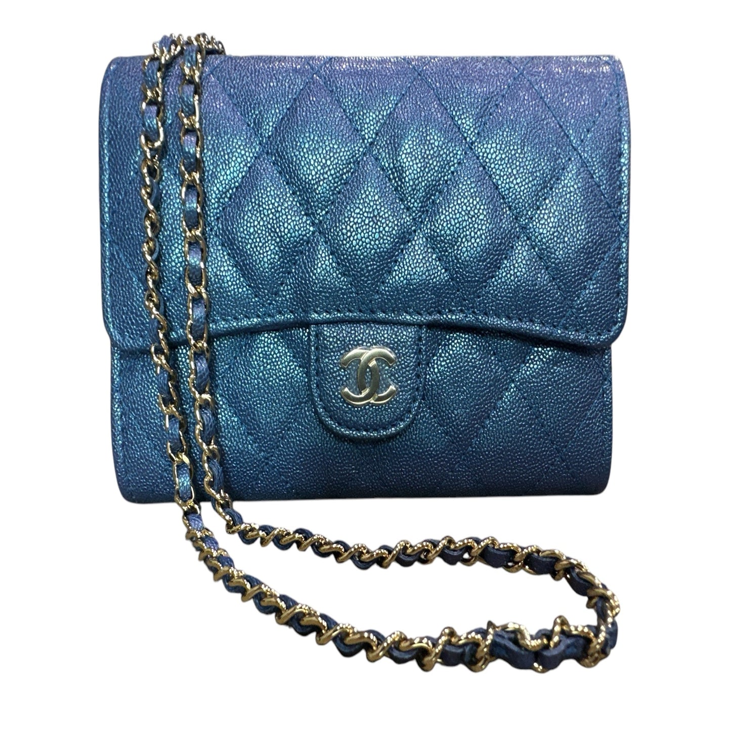 Chanel Classic Single Flap Iridescent Wallet on Chain - Clairely Amazing