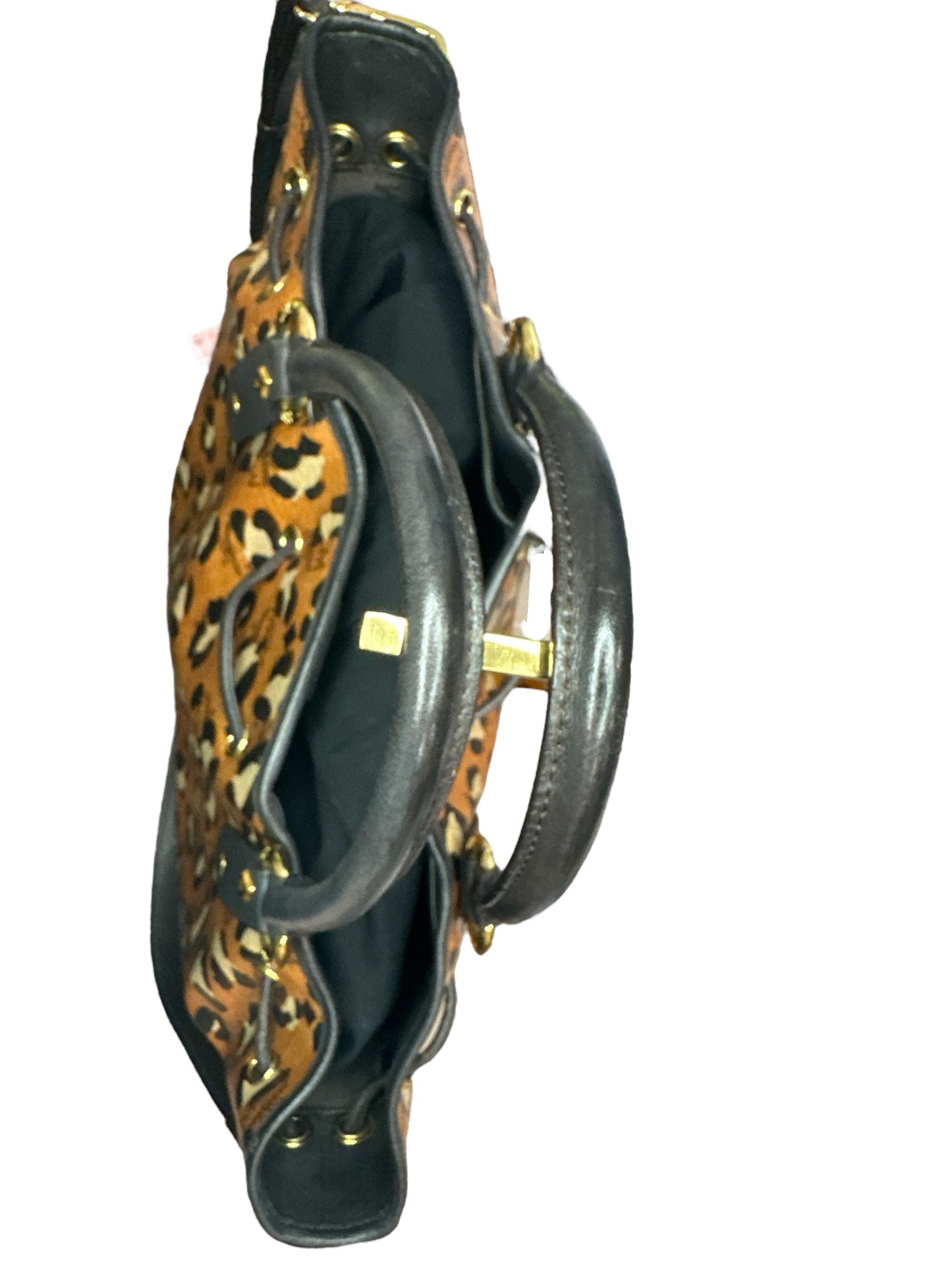 MCM Visetos Leopard Print Leather Satchel - Clairely Amazing