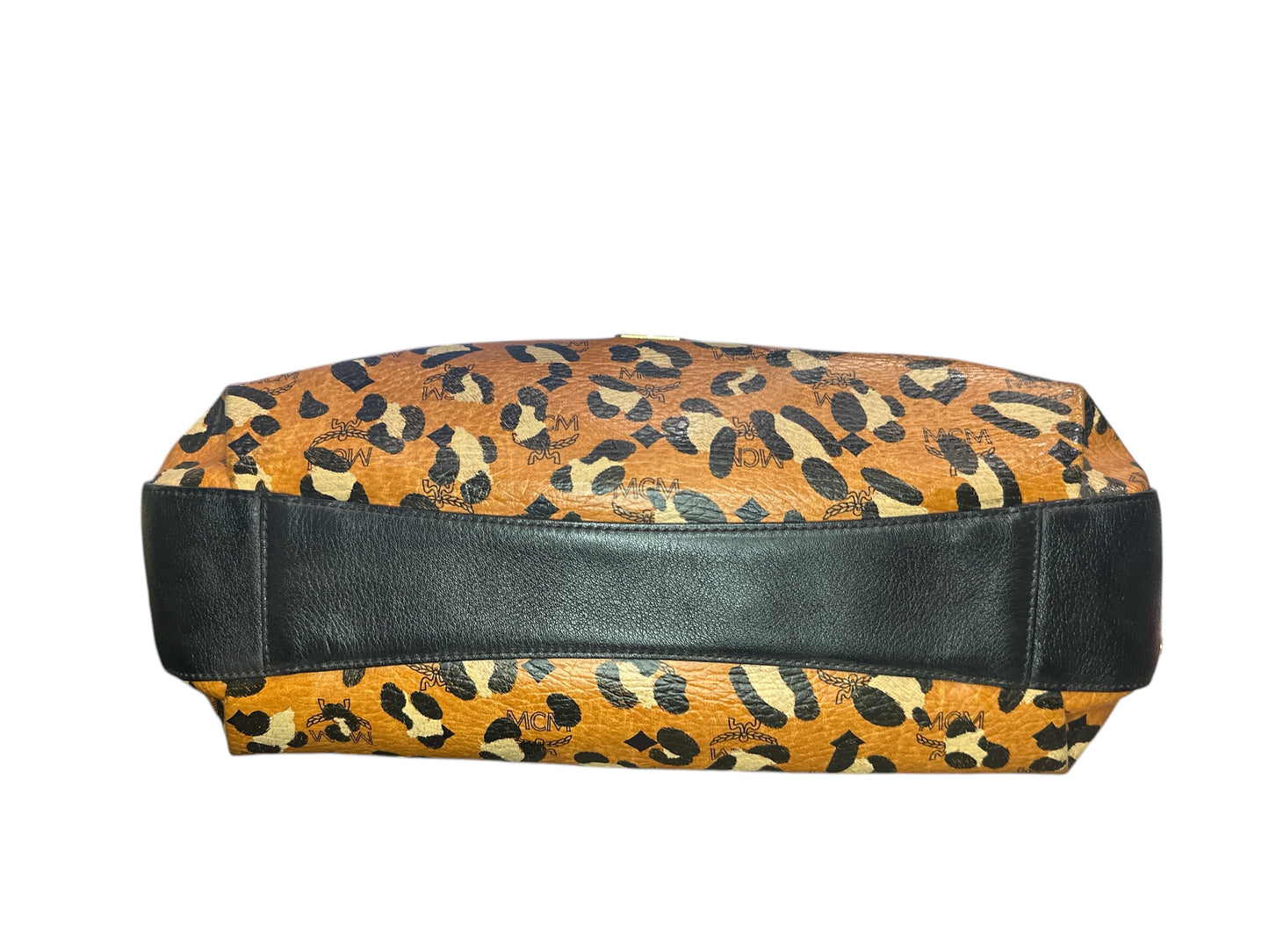 MCM Visetos Leopard Print Leather Satchel - Clairely Amazing