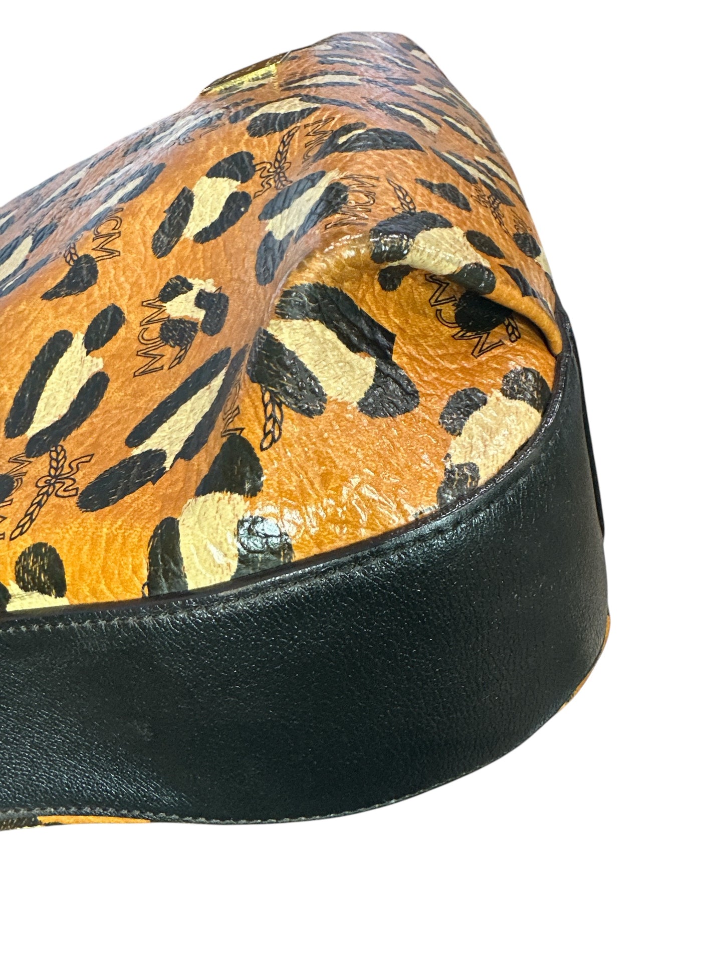 MCM Visetos Leopard Print Leather Satchel - Clairely Amazing