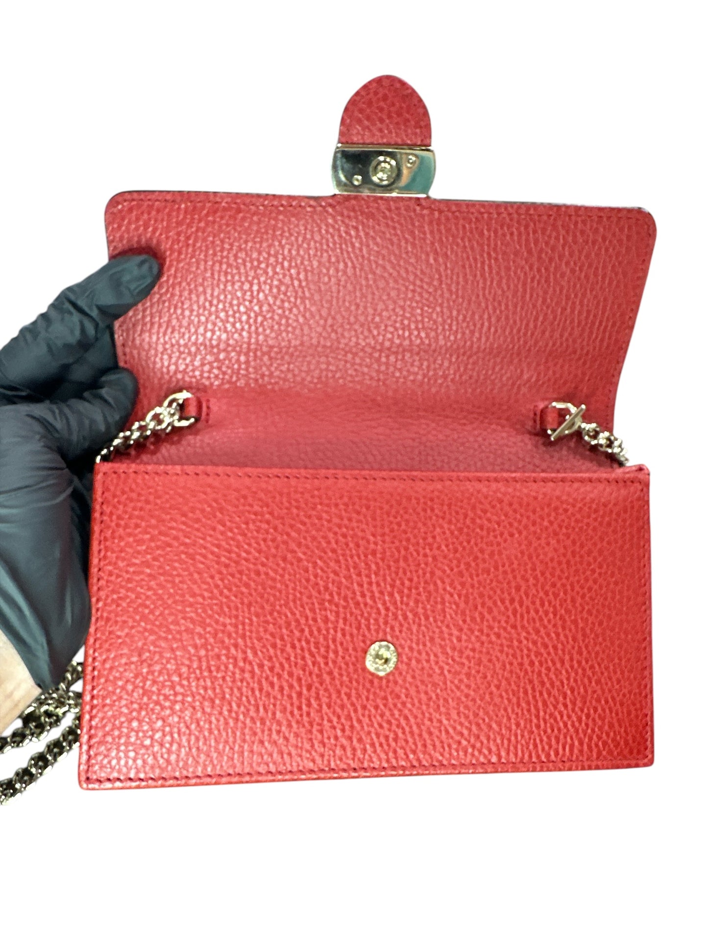 Gucci Red Leather Interlocking GG Crossbody - Clairely Amazing