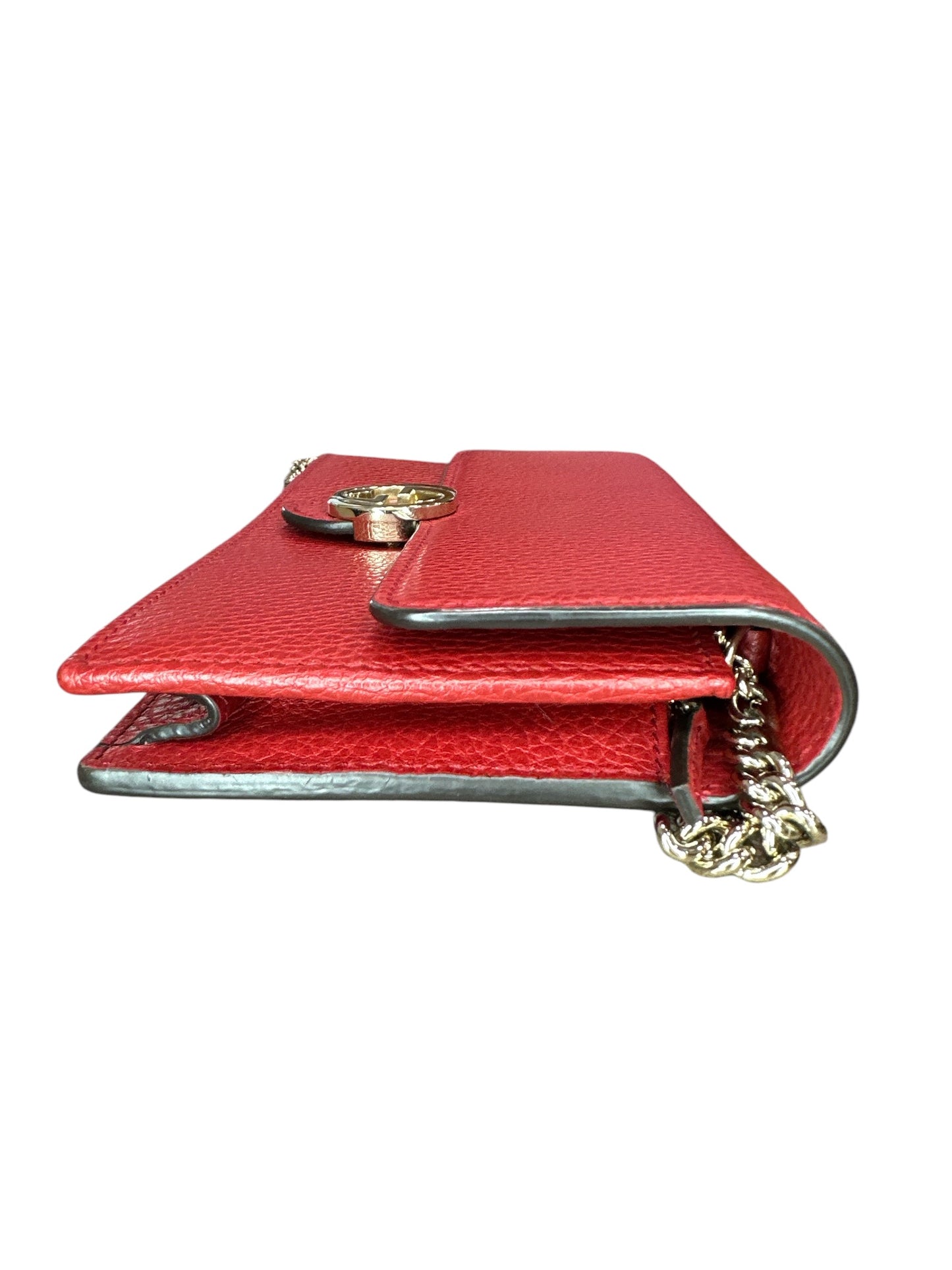 Gucci Red Leather Interlocking GG Crossbody - Clairely Amazing