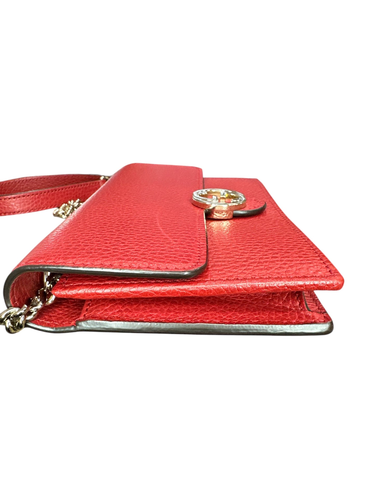 Gucci Red Leather Interlocking GG Crossbody - Clairely Amazing