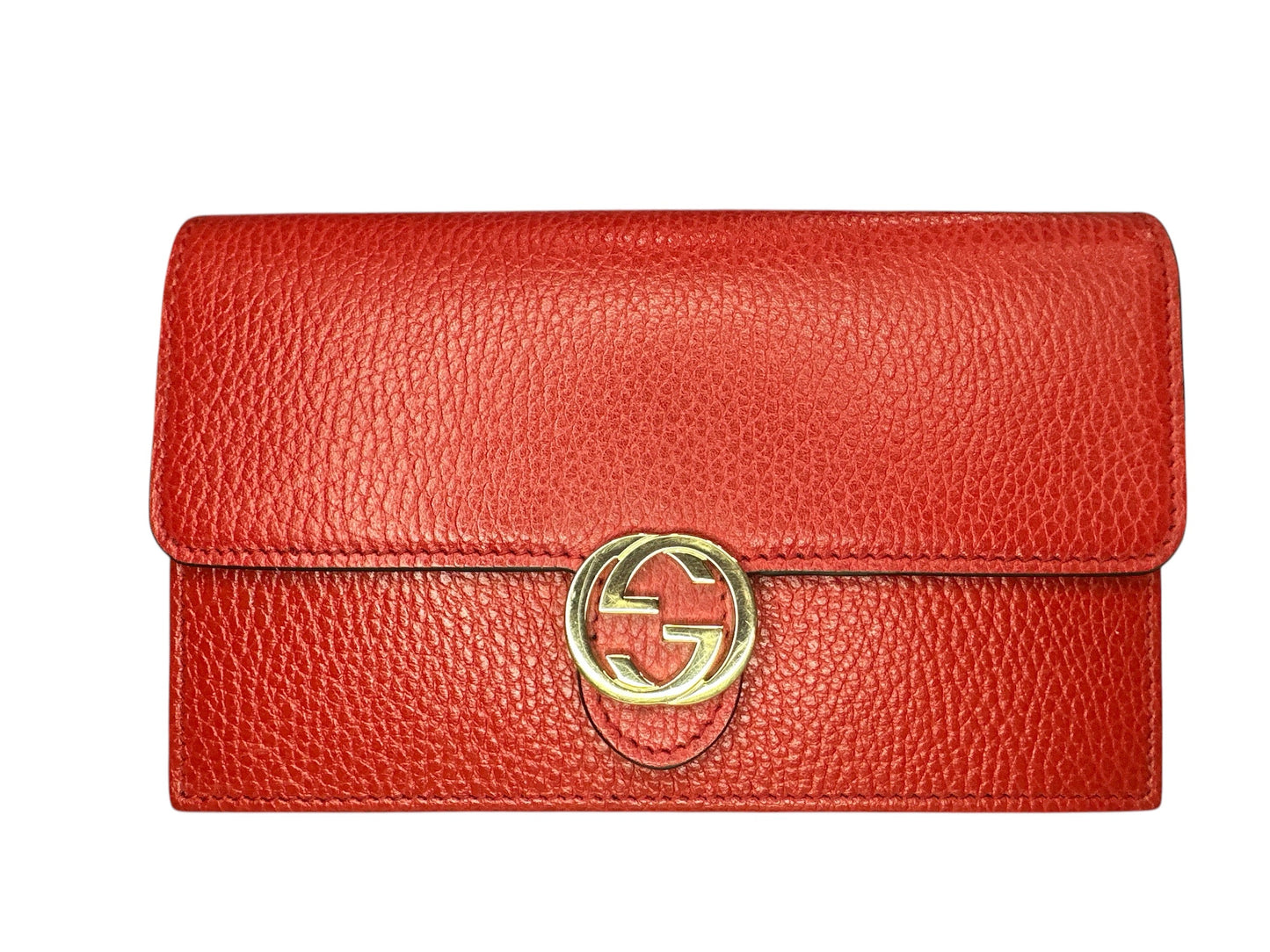 Gucci Red Leather Interlocking GG Crossbody - Clairely Amazing
