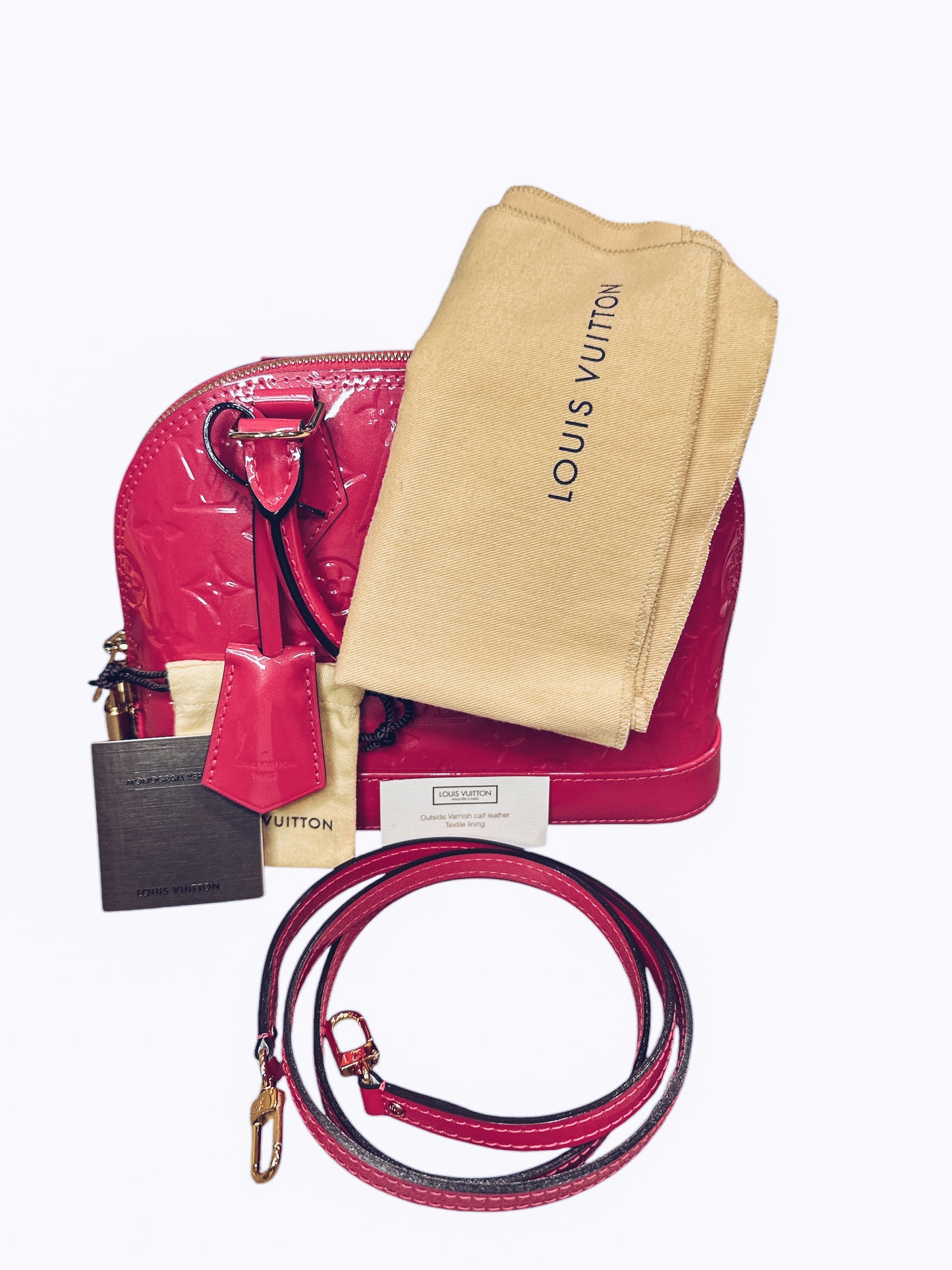 Louis Vuitton Vernis Alma BB Hot Pink FULL SET - Clairely Amazing