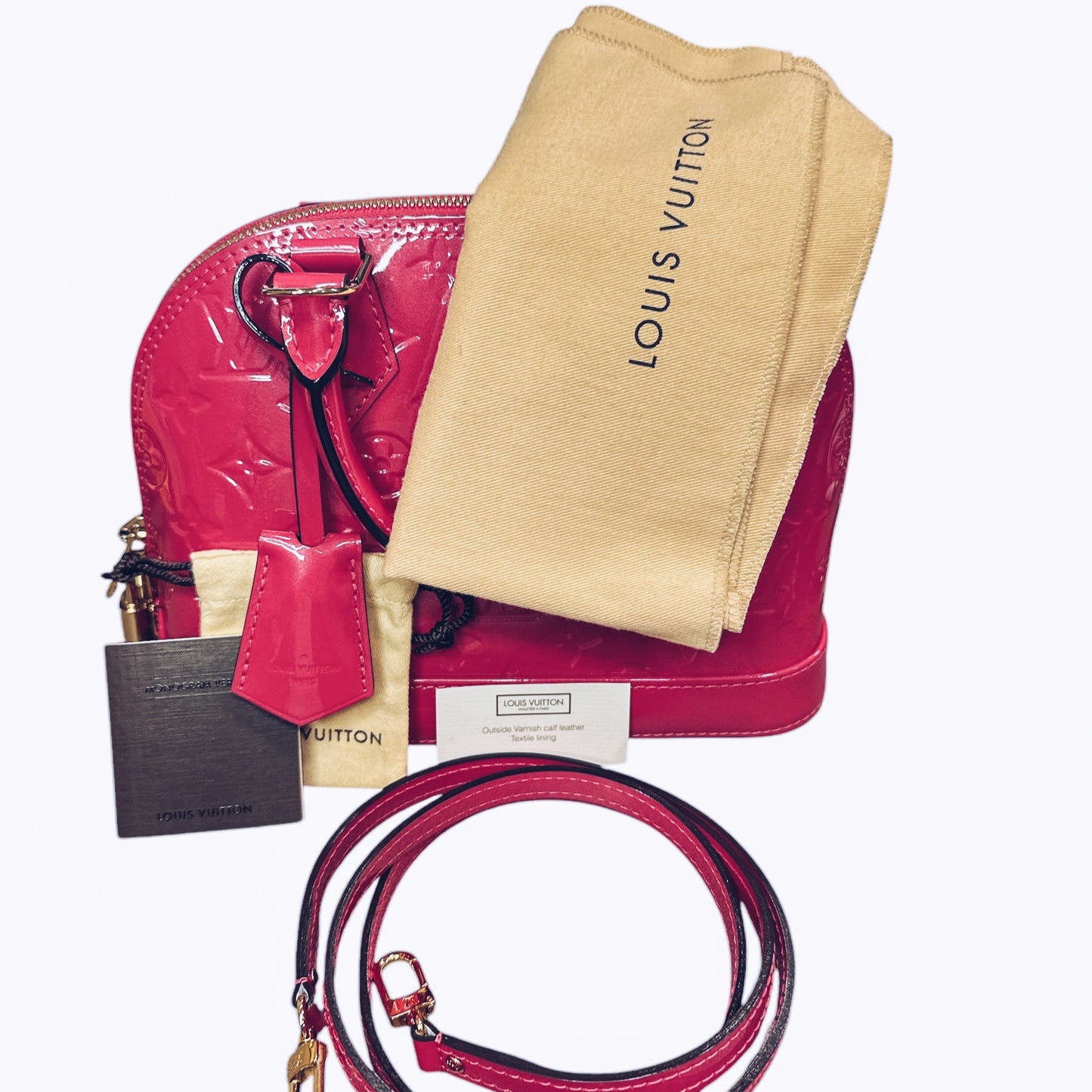 Louis Vuitton Vernis Alma BB Hot Pink FULL SET - Clairely Amazing
