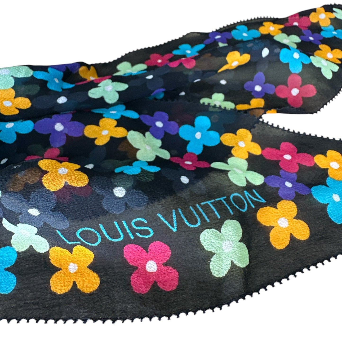 Louis Vuitton Silk Black Multicolor Scarf - Clairely Amazing