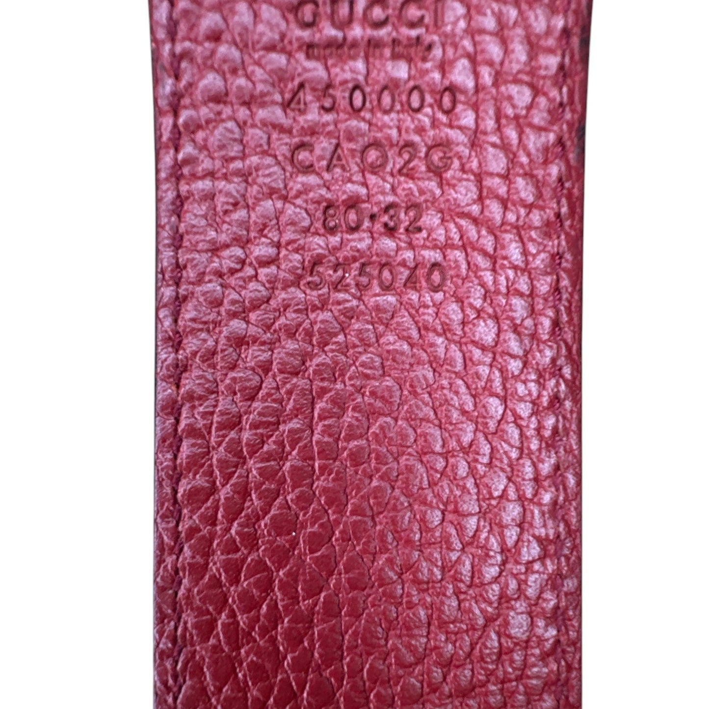 GUCCI Reversible Belt 80/32 Black Red Leather - Clairely Amazing