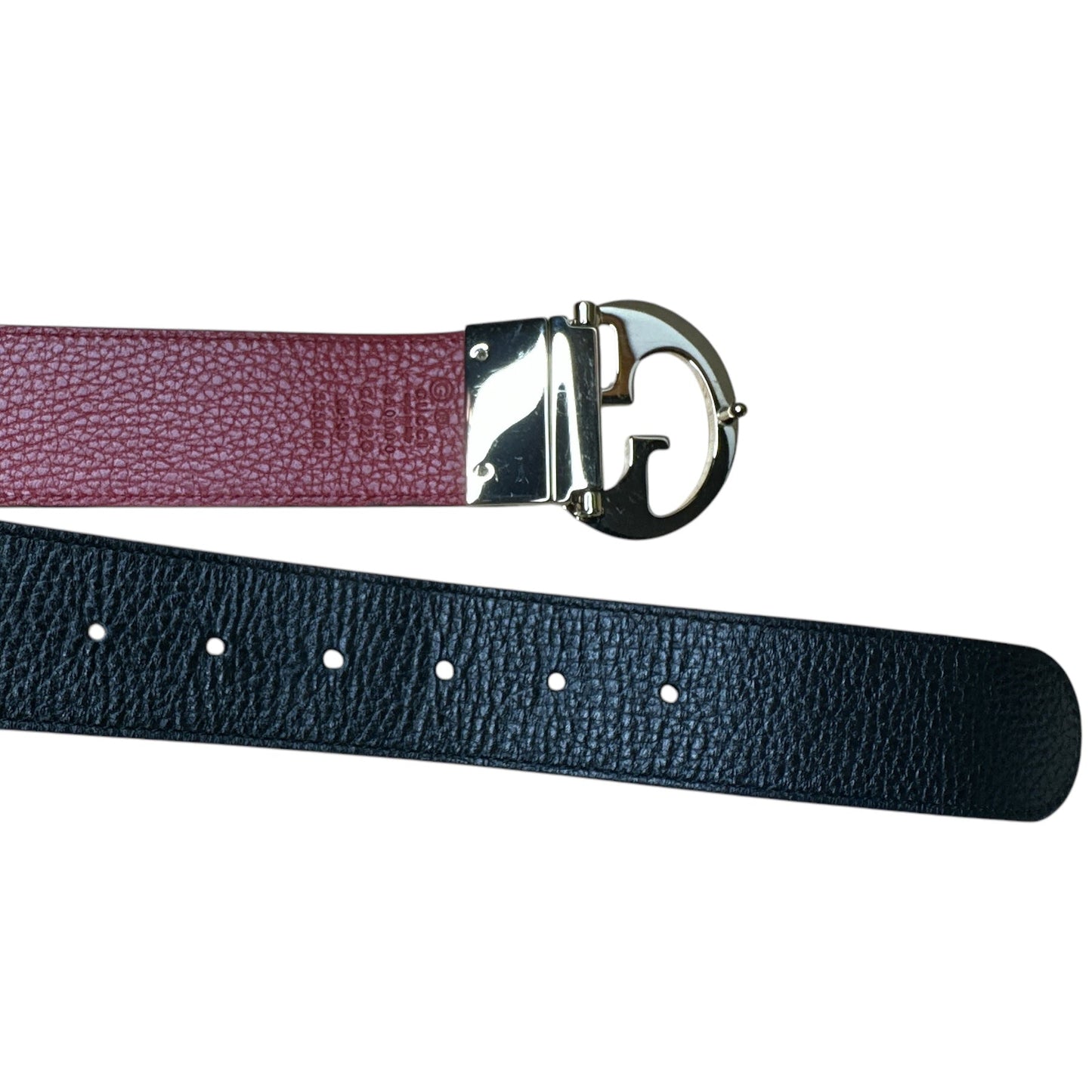 GUCCI Reversible Belt 80/32 Black Red Leather - Clairely Amazing