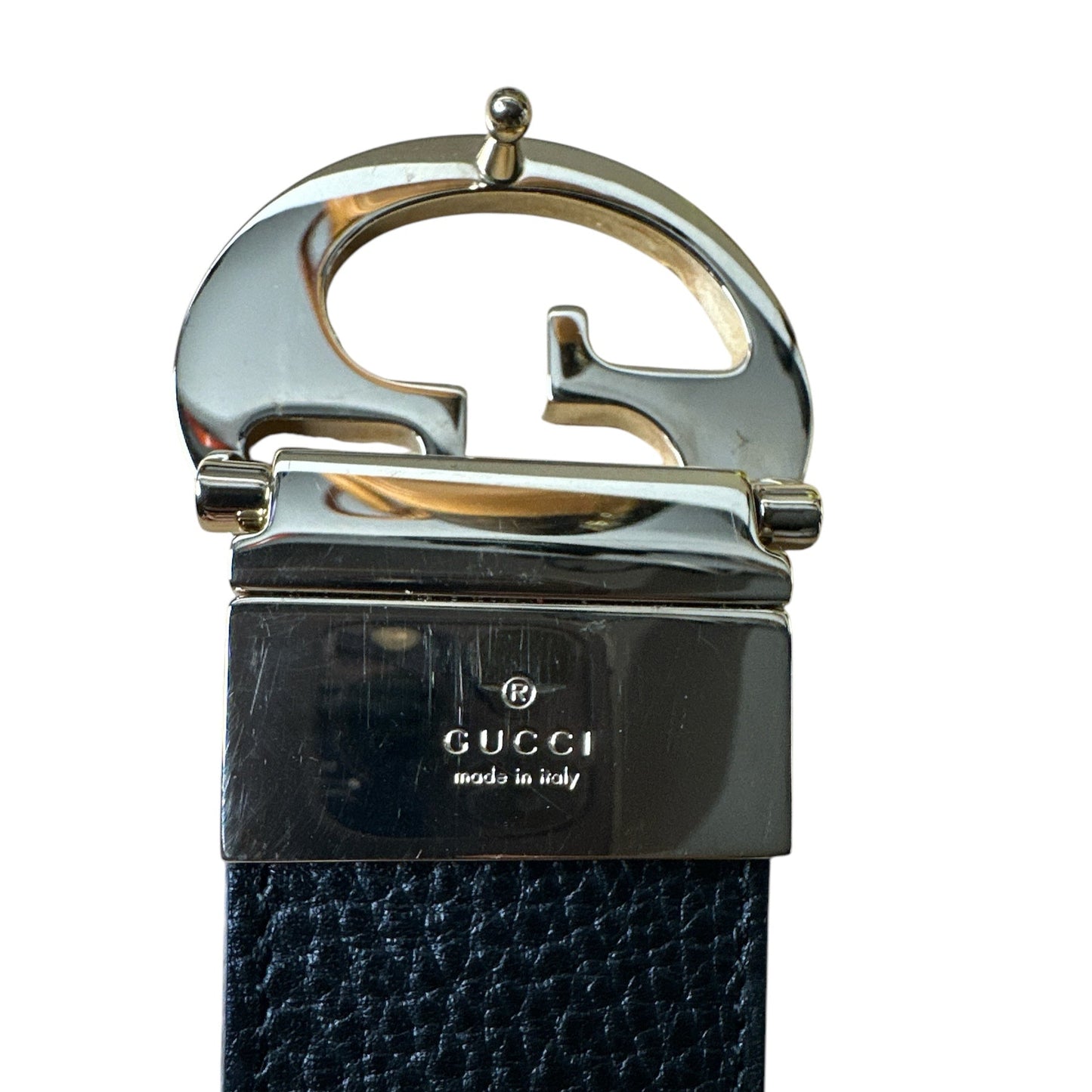 GUCCI Reversible Belt 80/32 Black Red Leather - Clairely Amazing