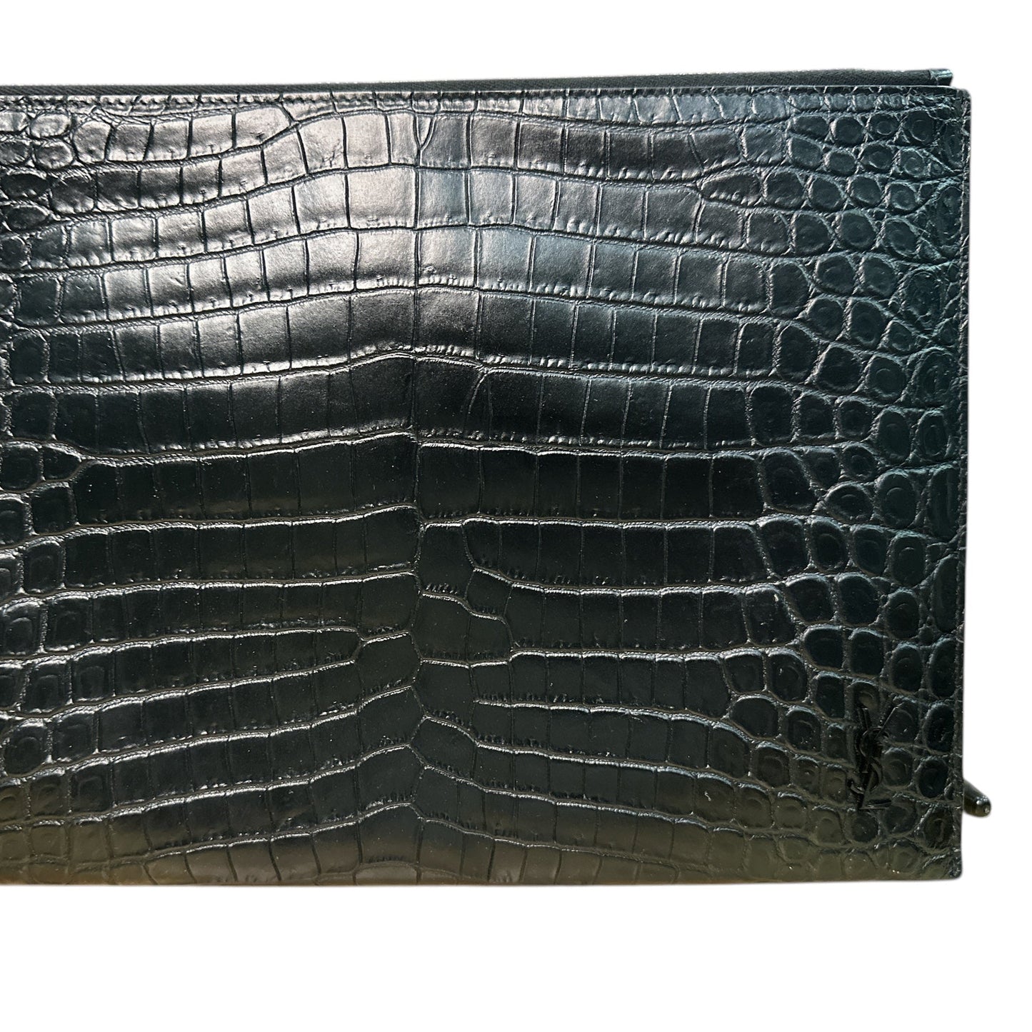 SAINT LAURENT
Calfskin Crocodile Embossed Zip Mini Tablet Sleeve Black - Clairely Amazing