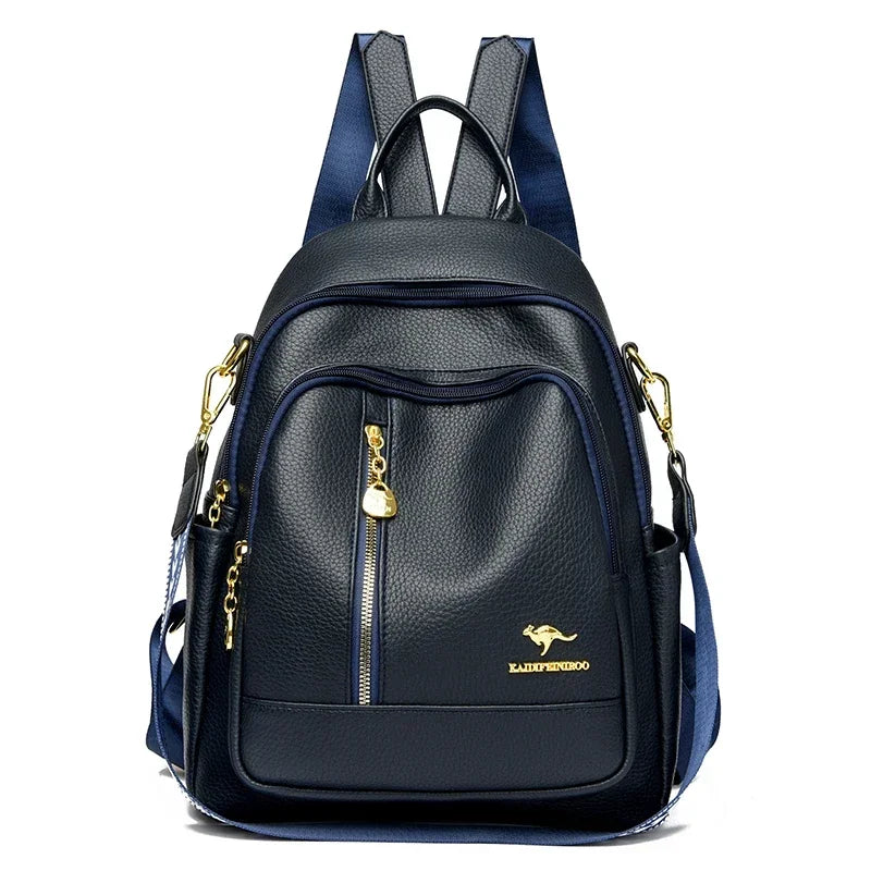 Soft Leather Women Travel Backpack