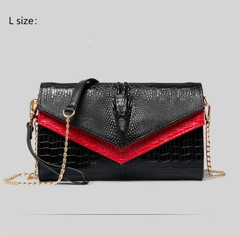 Women Alligator Pattern Leather Clutch Bag