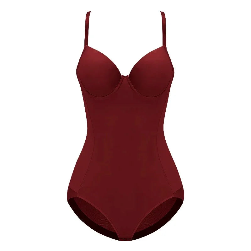 Underwire Wine Bodysuit Shapewear