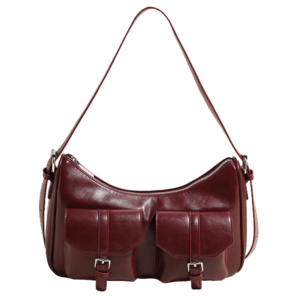 Women PU Leather Multi-Pocket Tote Bag