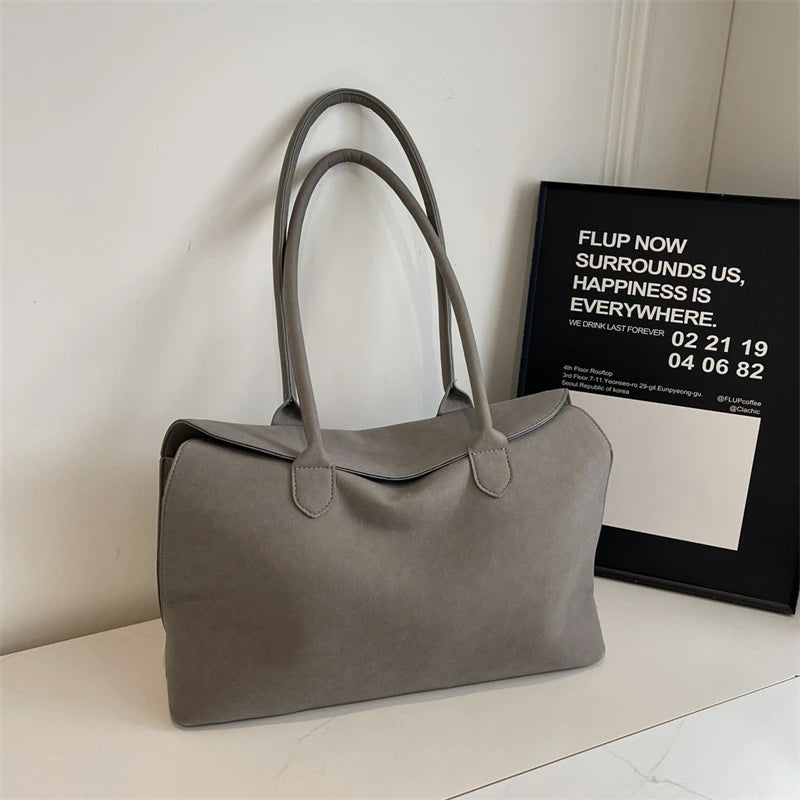 Faux Suede Business Shoulder Bag