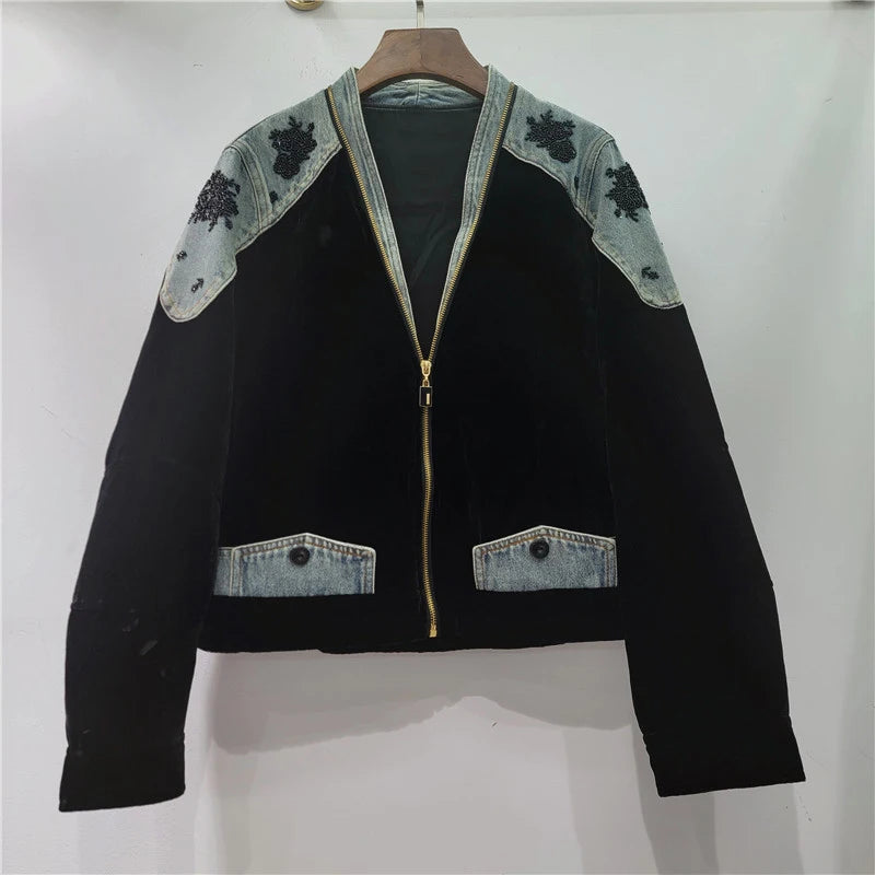 Patchwork Velvet Jacket