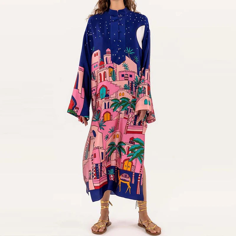 Vintage Pattern Long Dress