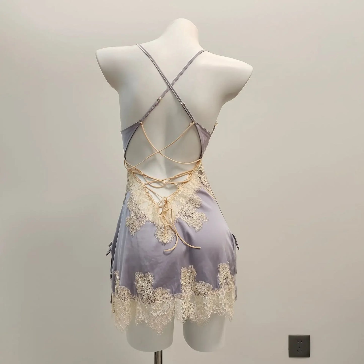 Sexy Ice Silk Lace Pajamas