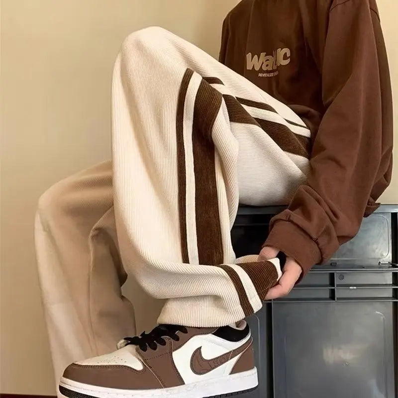 Corduroy straight pants