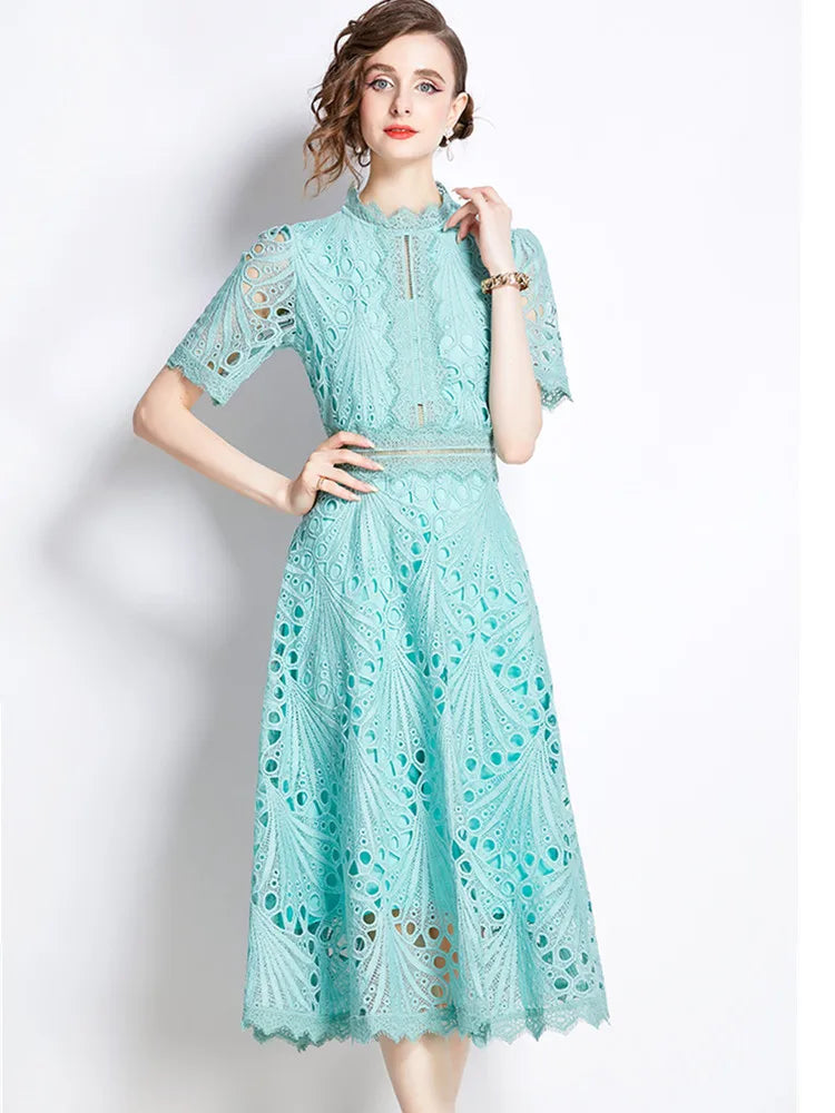 Elegant Lace Hollow Summer Dress