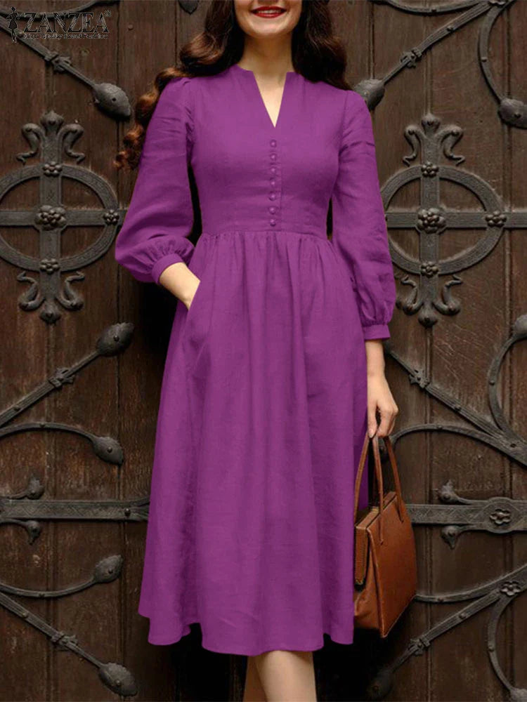 Elegant A-Line V-Neck Dress