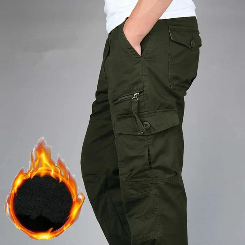 Camouflage fleece cargo pants