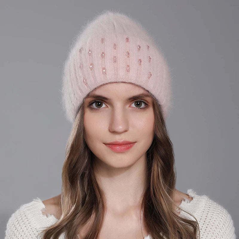 Women’s Angora Rabbit Fur Beanie