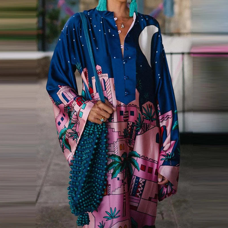 Vintage Pattern Long Dress
