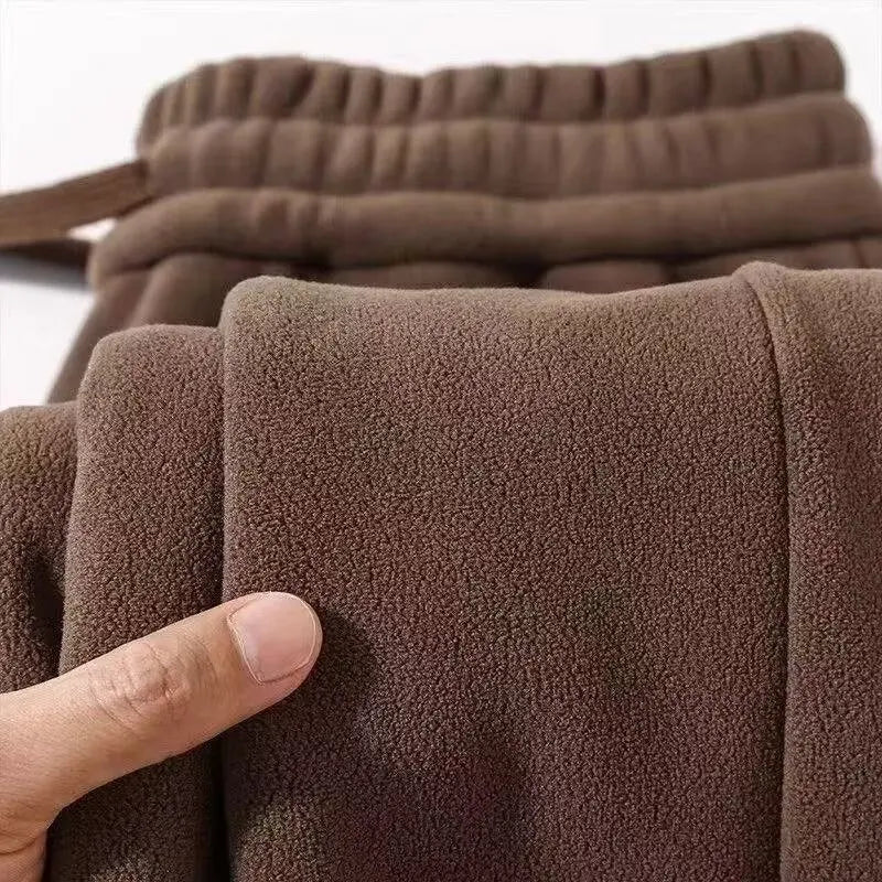 Fleece rib jogger pants