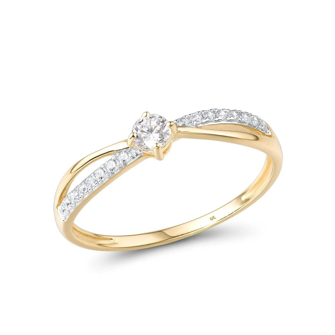 9K Gold CZ Ring