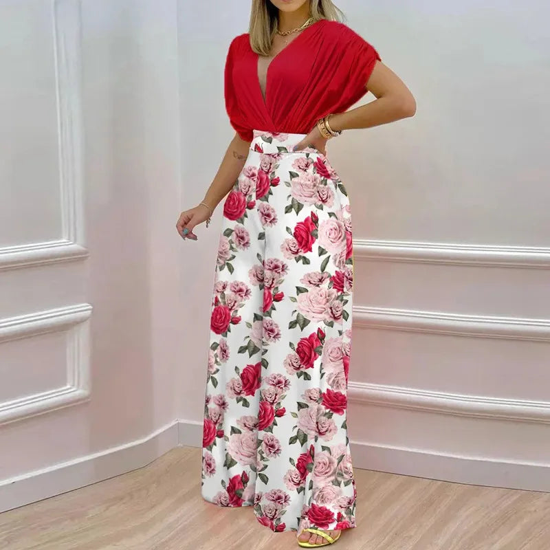 V-Neck Two-Piece Set