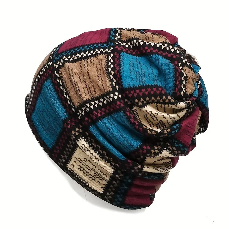 Vintage Printed Slouchy Beanie