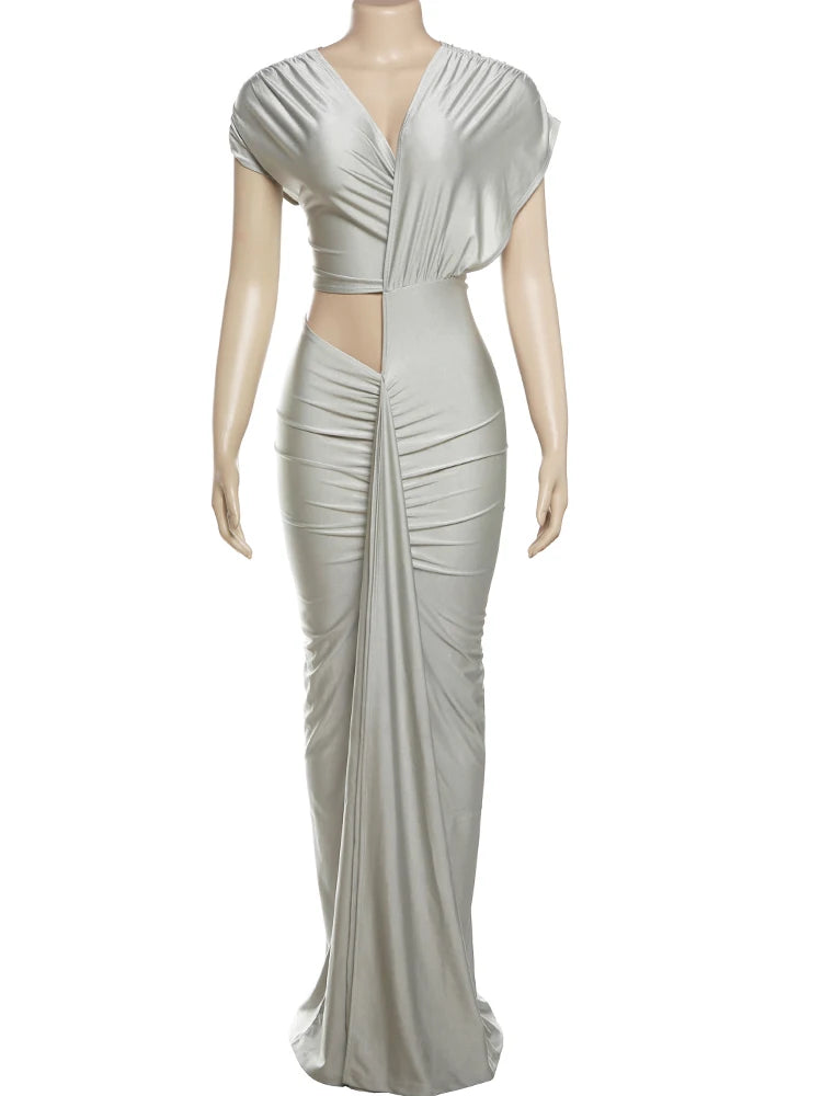 Hollow Out Bodycon Maxi Dress