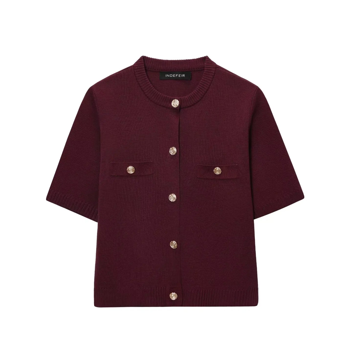 Short Sleeve Knit Cardigan