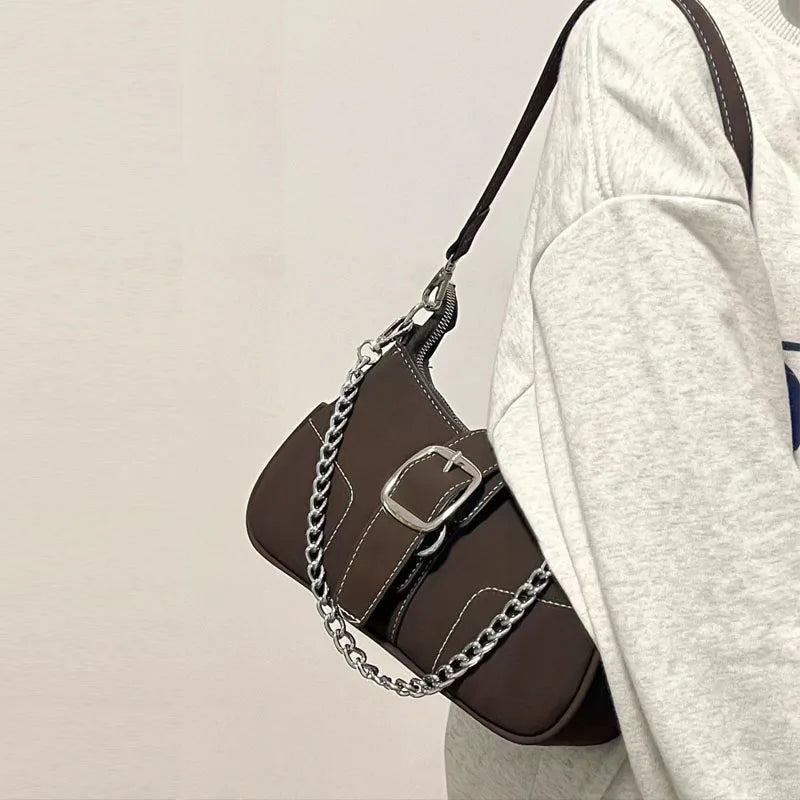 Retro Frosted Baguette Bag