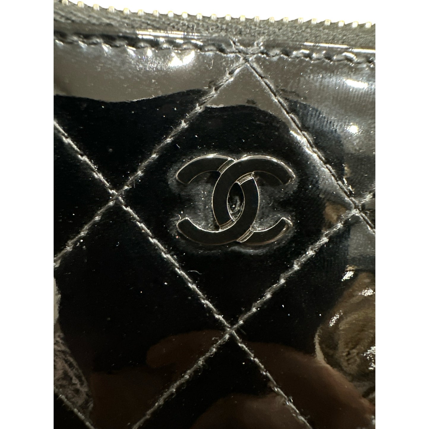 Chanel Patent Quilted Wallet