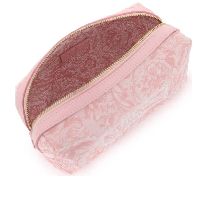Versace Logo-embroidered Jacquard Zip-up Toiletry Bag