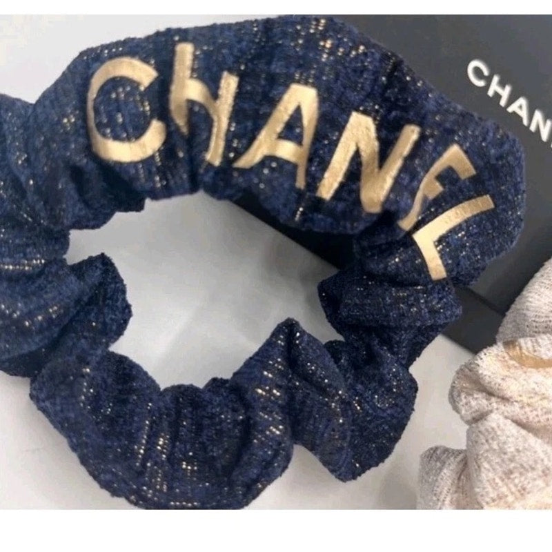 Chanel Beaute Scrunchie Set of 2 with Box