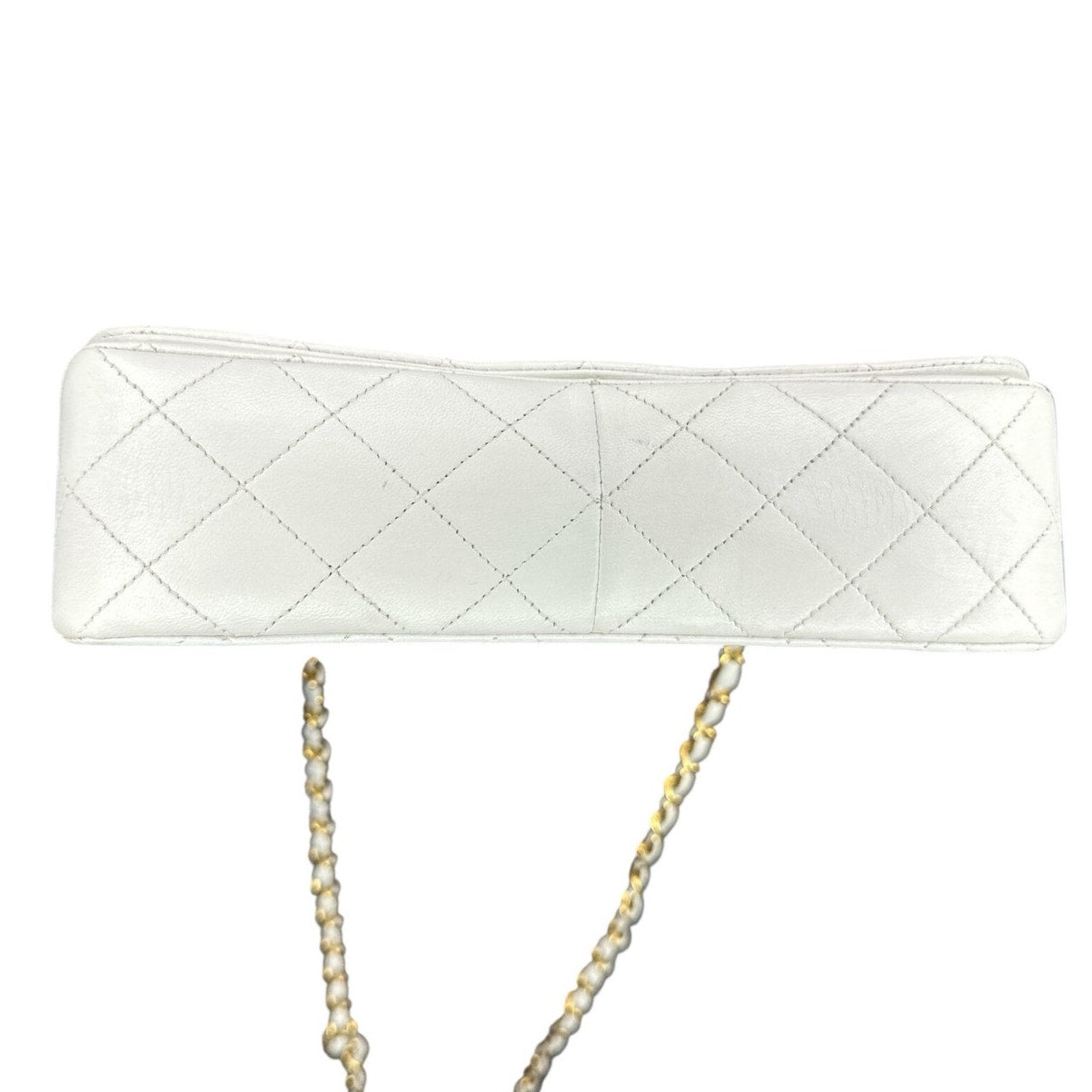 Chanel White Classic Medium Full Flap Bag