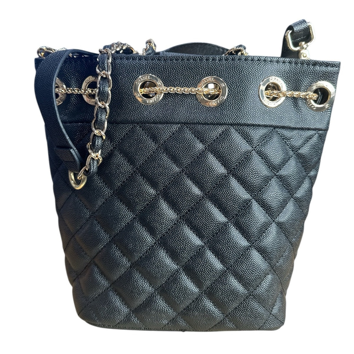 Chanel Makeup Line Bucket Quilted Mini Bucket Bag