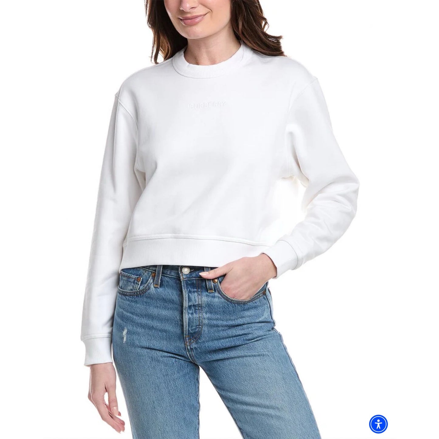 Burberry White Sweatshirt Size L