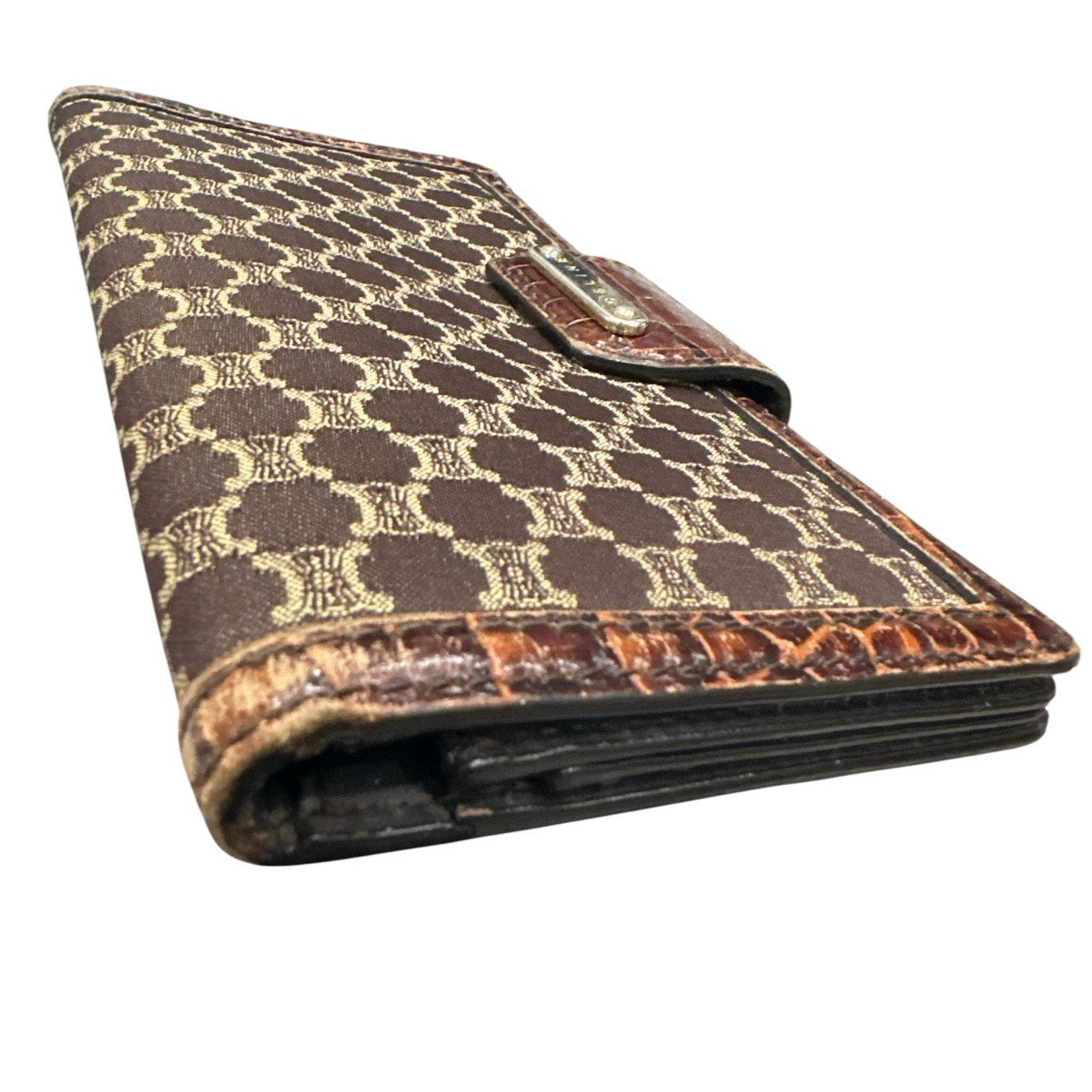 Celine Brown Macadam Gold Rhodium Wallet