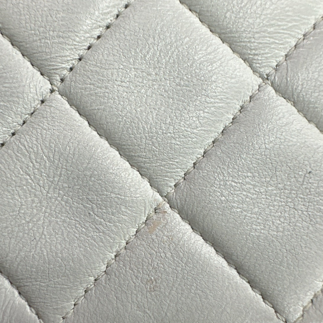 Chanel White Classic Medium Full Flap Bag
