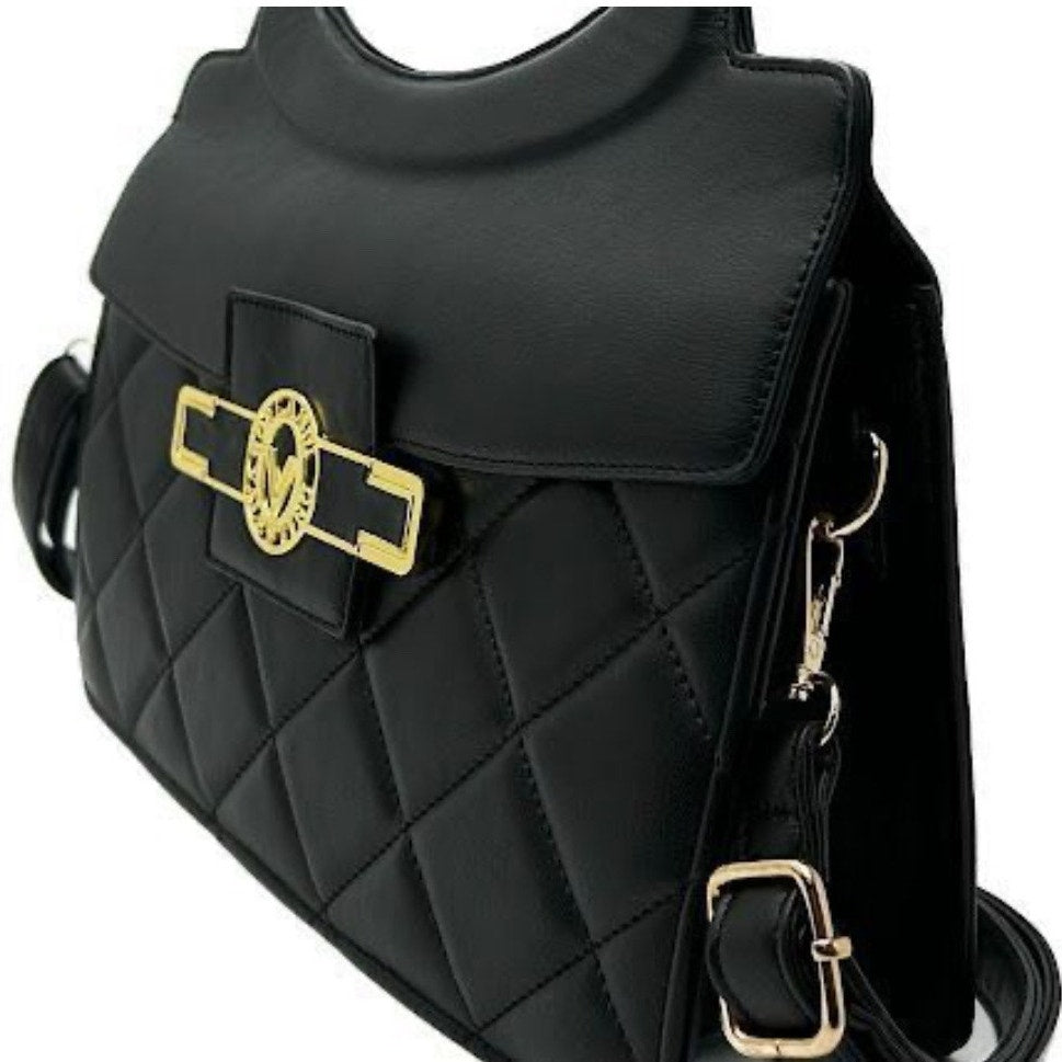 Valentino Orlandi Black Quilted Handbag