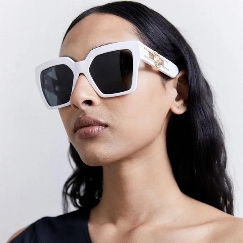1010. Versace Medusa Deco Butterfly White Sunglasses