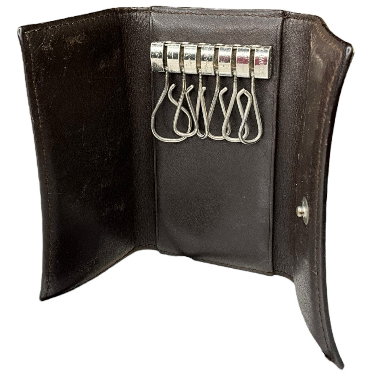 Loewe Black/Silver Anagram 6 Ring Keyholder