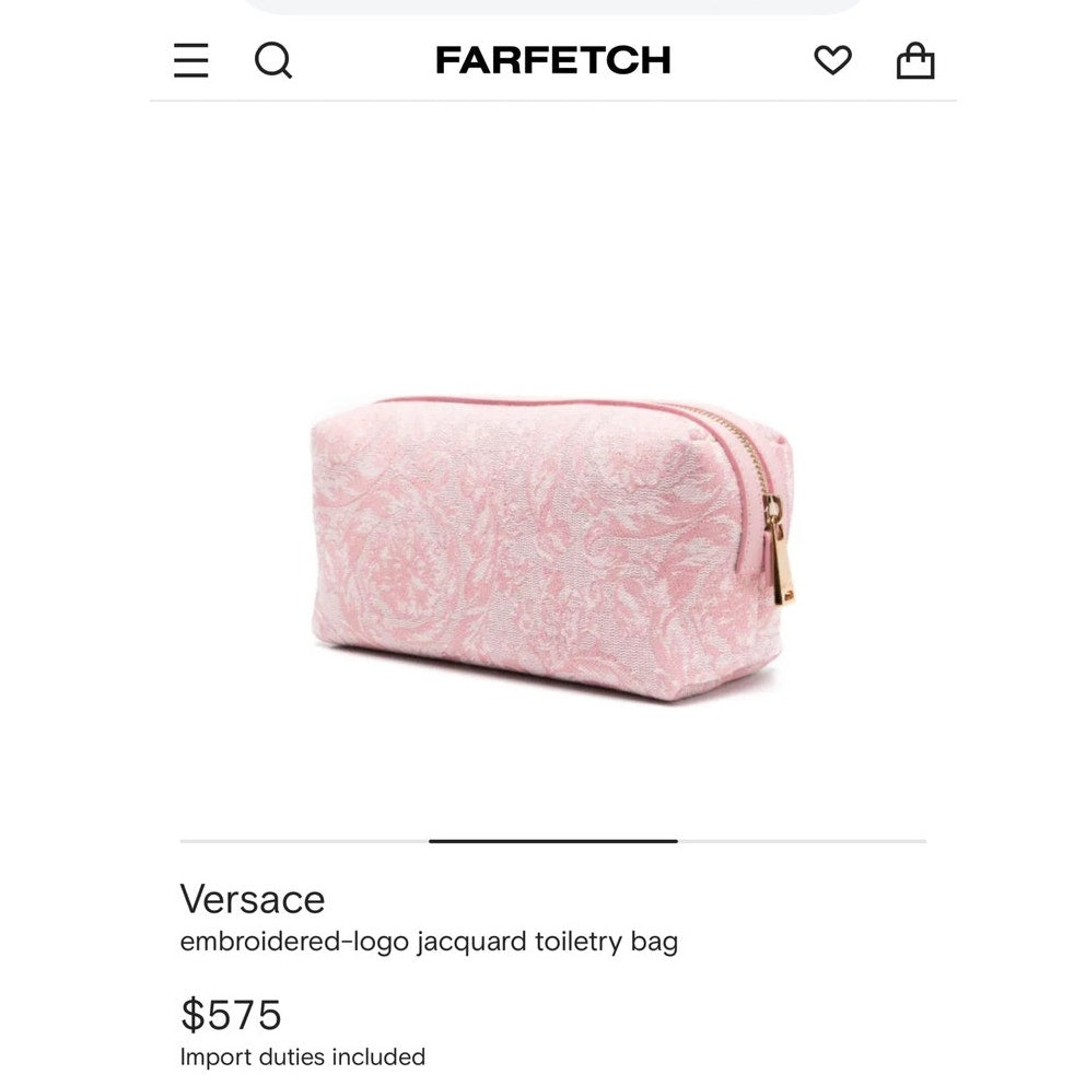 Versace Logo-embroidered Jacquard Zip-up Toiletry Bag